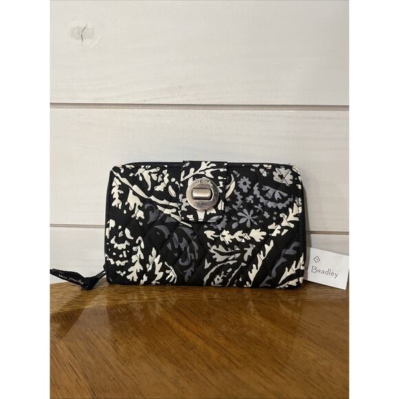 Vera Bradley | Turnlock Wallet Paisley Noir NWT - Picture 1 of 8